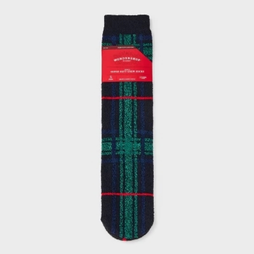 2pack Men's Plaid Socks - Black and Green
